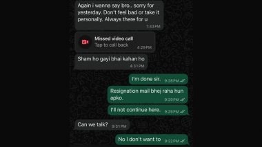 Ashutosh Nautiyal Resignation Goes Viral: Techie Shares Last WhatsApp Conversation With Manager Before Resigning, Netizens Offer Him Help To Find New Job Ashutosh Nautiyal Resignation Goes Viral: Techie Shares Last WhatsApp Conversation With Manager Before Resigning, Netizens Offer Him Help To Find New Job
